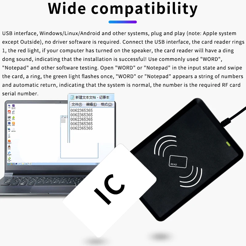 Système de lecture de carte IC intégré et de contrôle d'accès USB, émetteur de carte NDavid, pilote de membre gratuit, machine à balayer Dallas