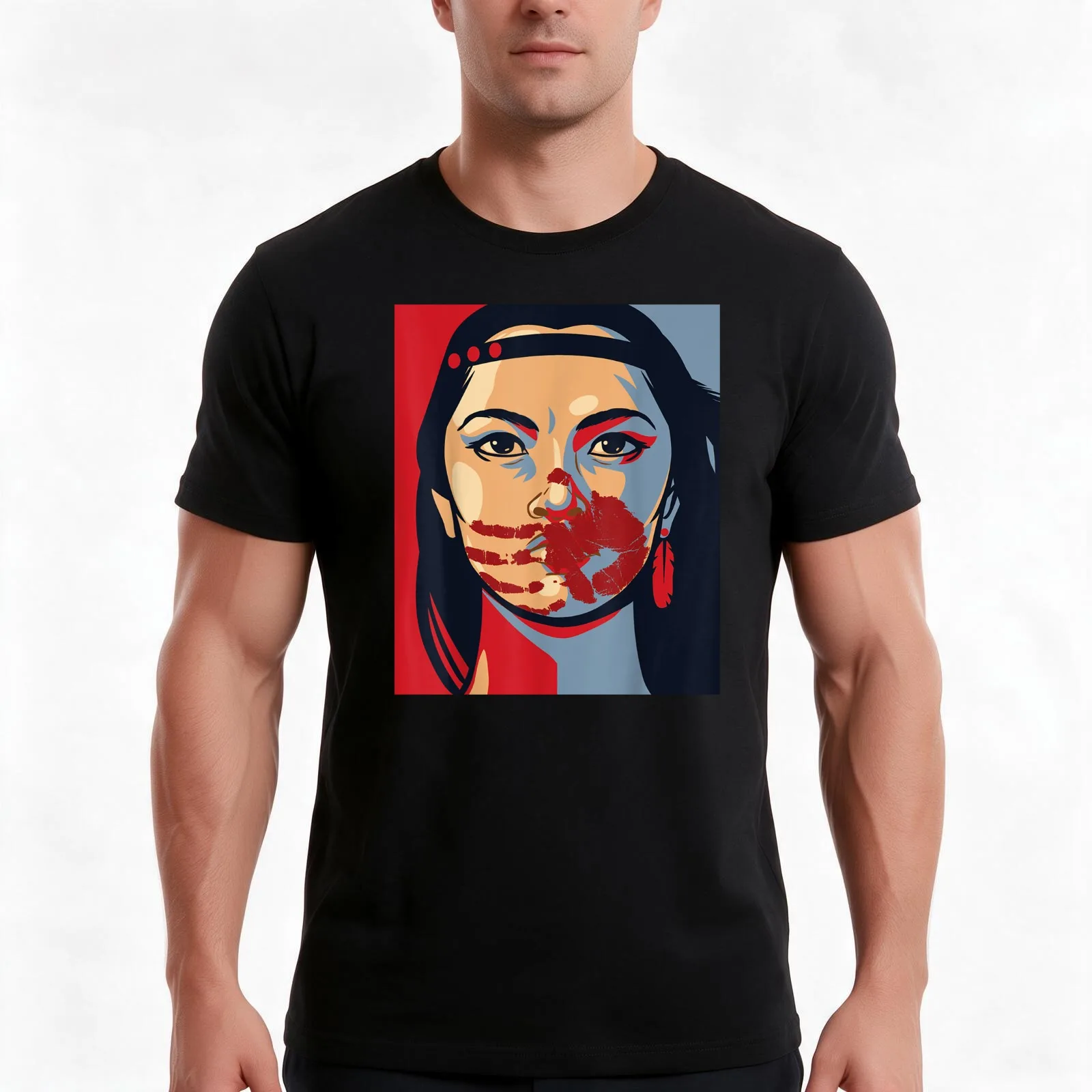 Indigenous Woman T-Shirt Summer Casual Cotton Tee Oversized Streetwear Tops Vintage Graphic Print Loose Fit Short Sleeve