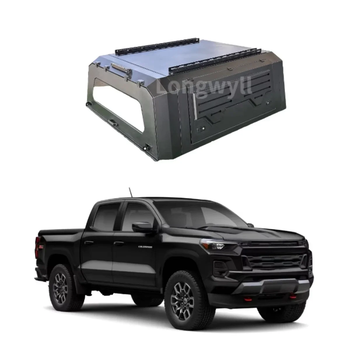 KQX Colorado Heavy-Duty Aluminum Alloy Truck Bed Canopy Smart Cap Hardtop Topper Locking Tailbox Waterproof Anti-Rust