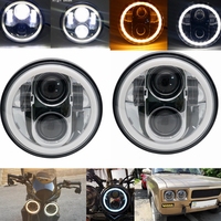 Headlight 5 75 inch Round Led Lights for Motorcycle front Headlights high beam Bulb 120W 6000k