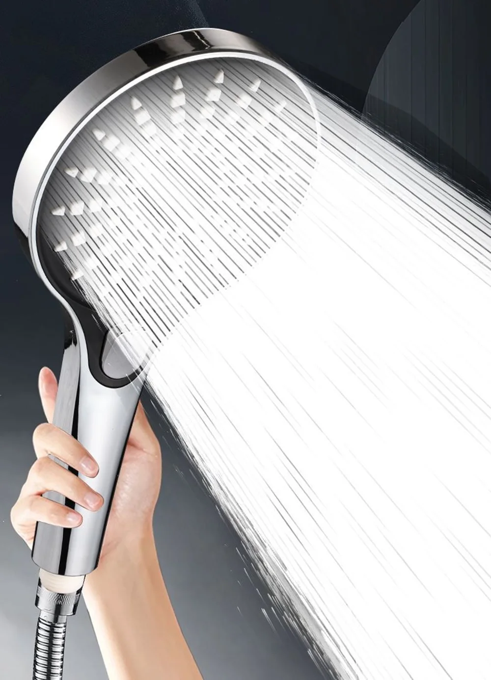 13CM Large Panel Starry Design High Pressure Shower Head 3 Modes Adjustable Water Spray Rain Shower Faucet Bathroom Accessories