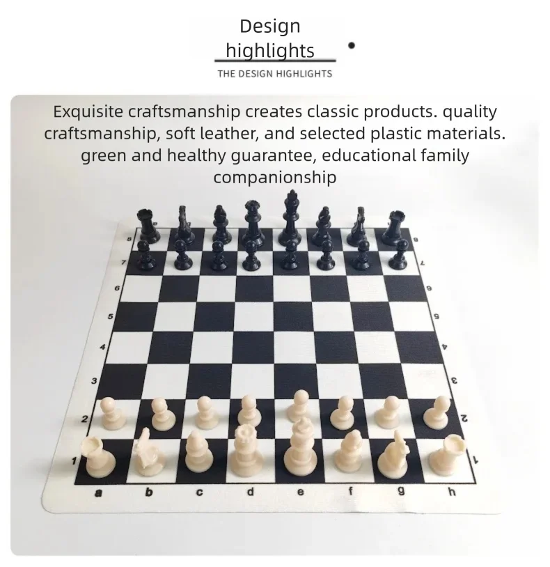 

Chess PVC Leather Board Chess Outdoor Foldable Portable Children's Chess