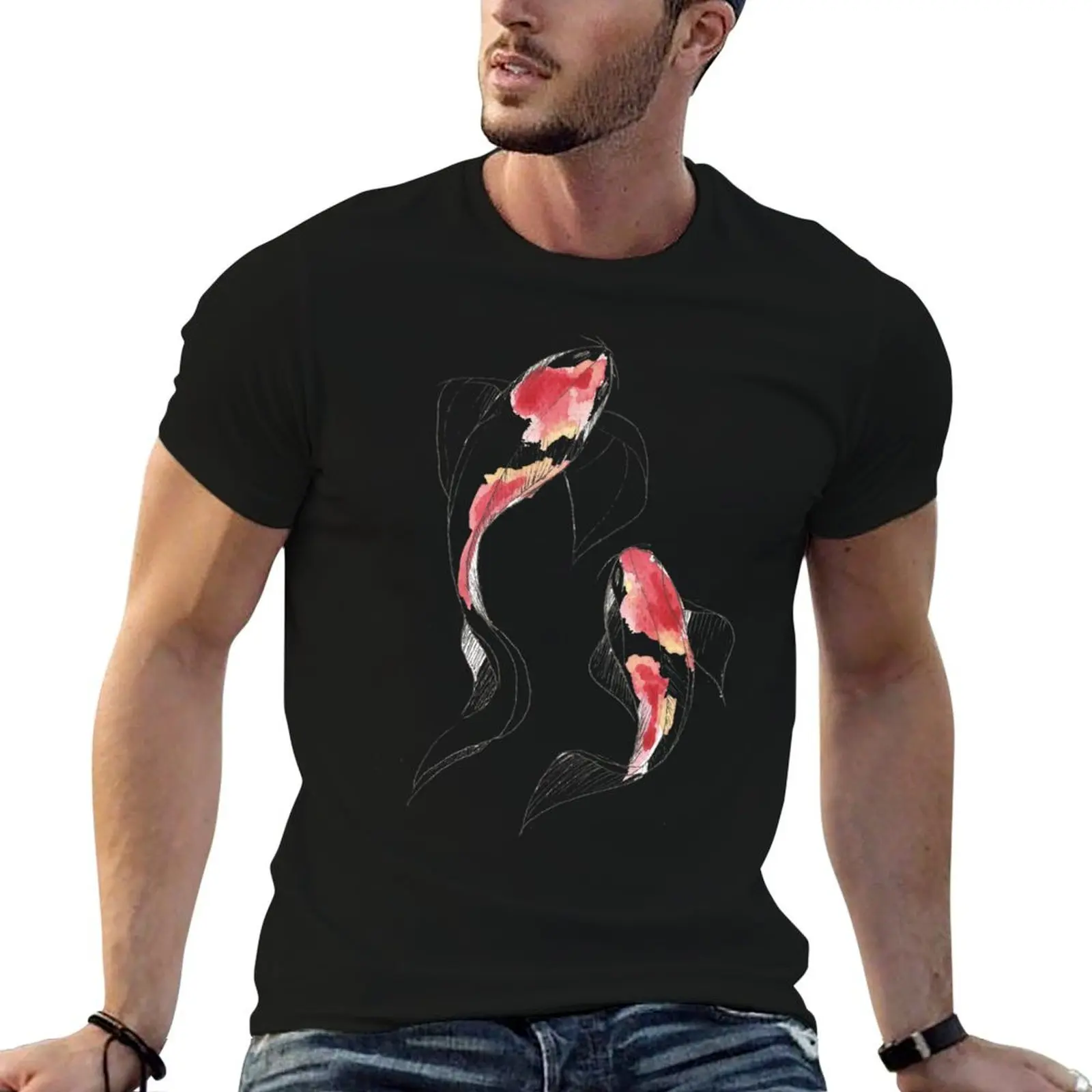 

Watercolor Koi Fish T-Shirt sublime cute clothes customizeds vintage t shirts fitted t shirts for men