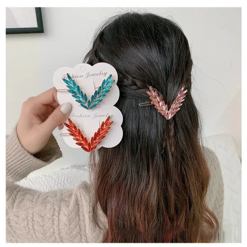 Luxuriöse glänzende Kristall-Haarspange für Frauen, koreanische V-förmige Haarspangen, Haarschmuck für Mädchen, Kopfbedeckung, Ornamente, Geschenk〔CC55〕