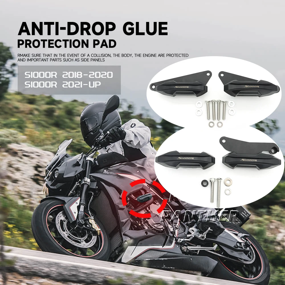 

Frame Sliders Pad Protector Guard Anti-Fall Glue Falling Protection Pads Set For BMW S1000R 2018-2020 2021-2024 M1000R2023-2024