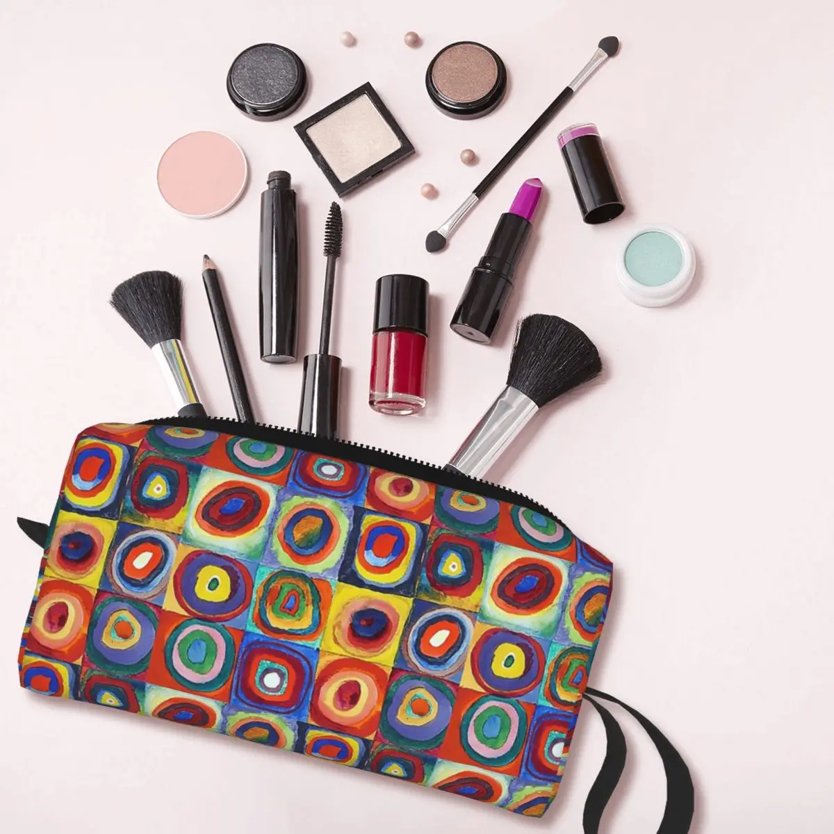 Bolsa de maquiagem feminina Kit Dopp Bolsa cosmética de higiene pessoal Estojo de lápis de viagem beleza Cor escandinava Estudo Armazenamento de maquiagem