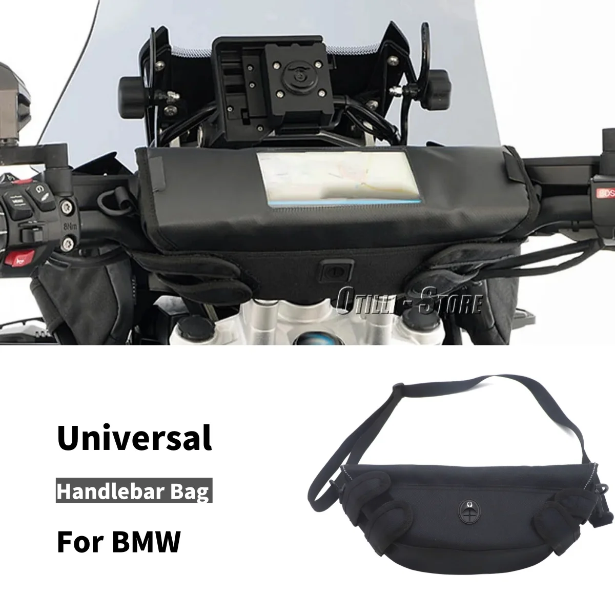

Universal Motorcycle Handlebar Bag with Touchscreen Phone Storage Bag For BMW R1200GS R 1250GS For Suzuki For Kawasaki For HONDA