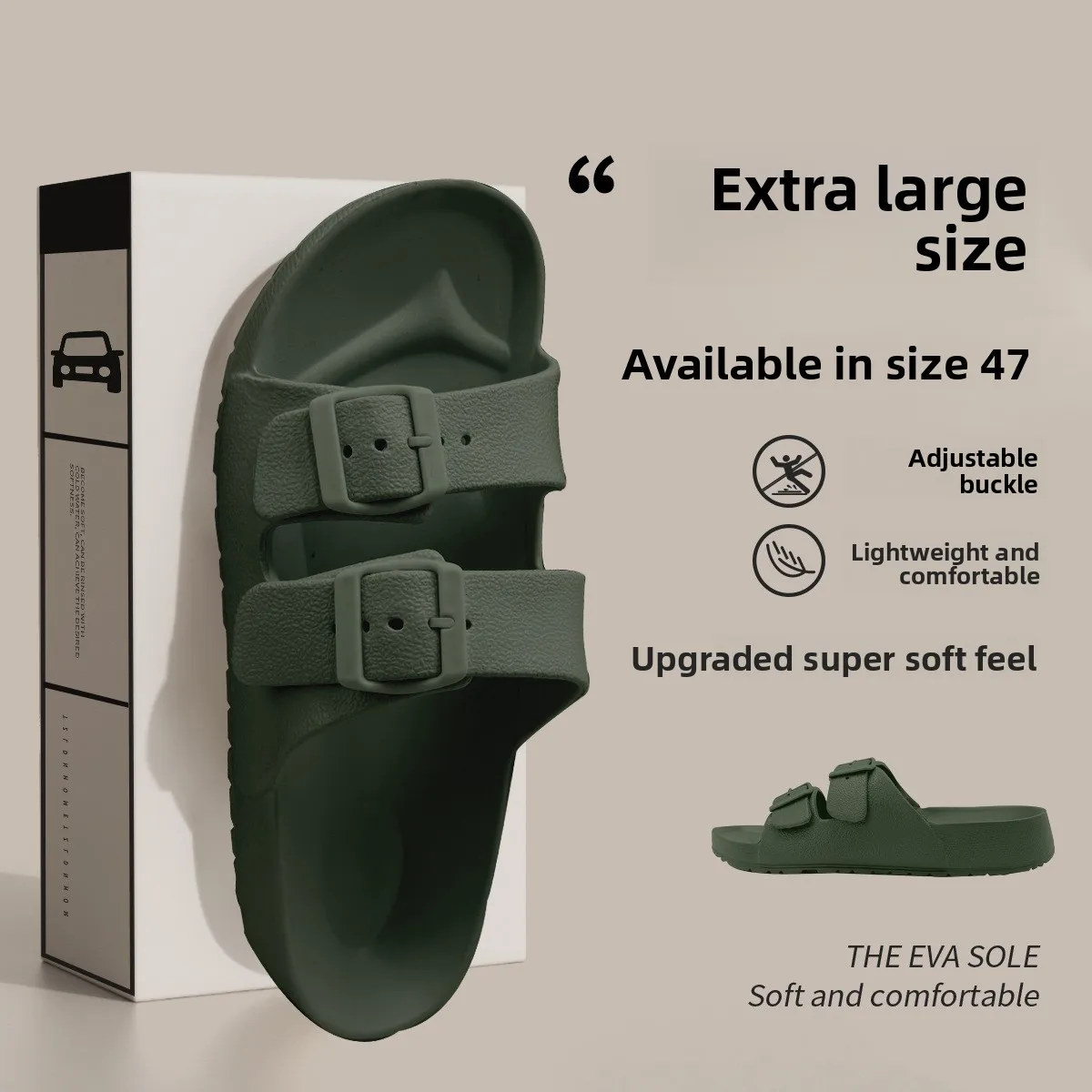 

Мужские повседневные спортивные пляжные шлепанцы очень большого размера, нескользящие, модные, с открытым носком, удобные, с улучшенной подошвой из ЭВА