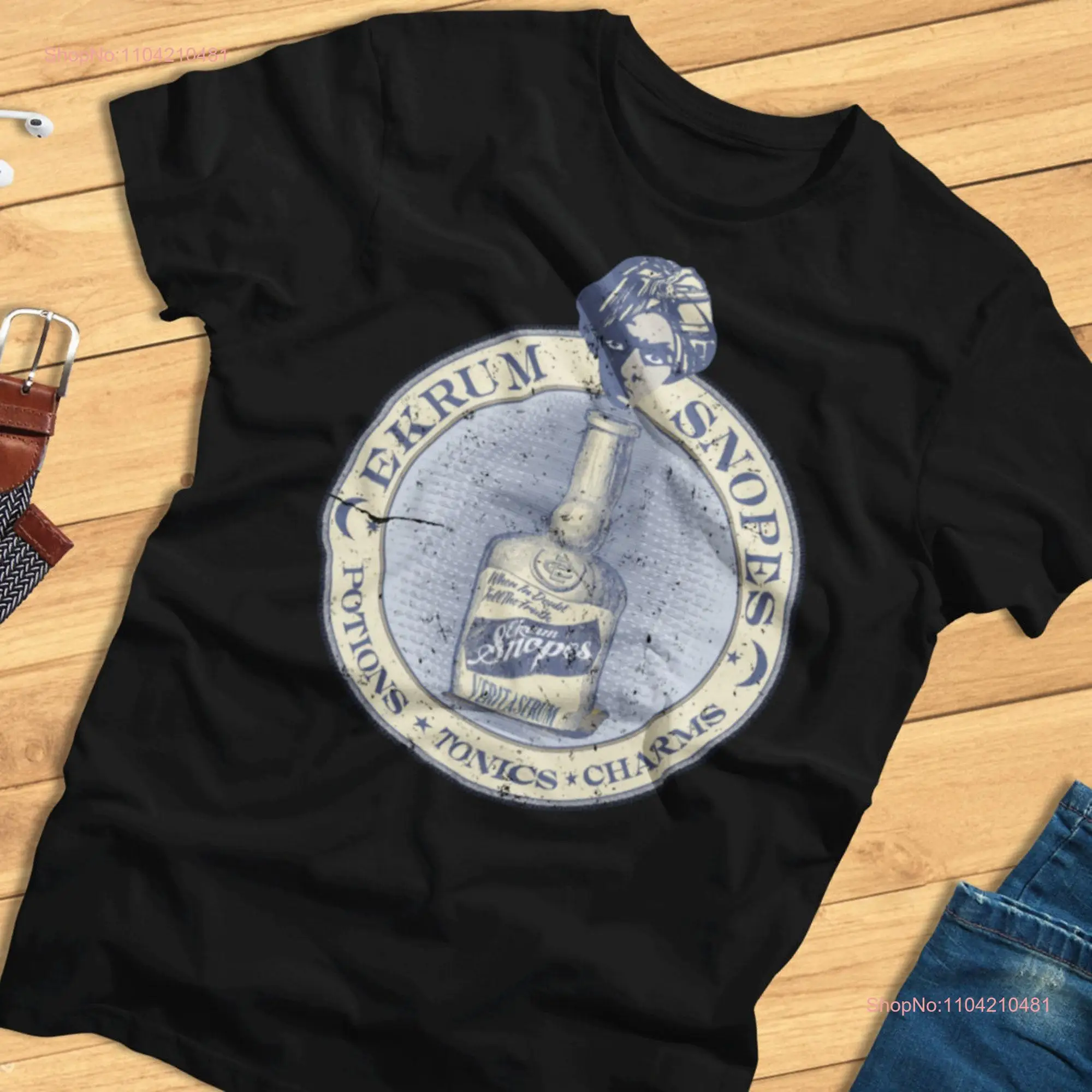 Potions Logo Ekrum Snopes Tonics Charms Magic Potion Veritaserum T Shirt long or short sleeves