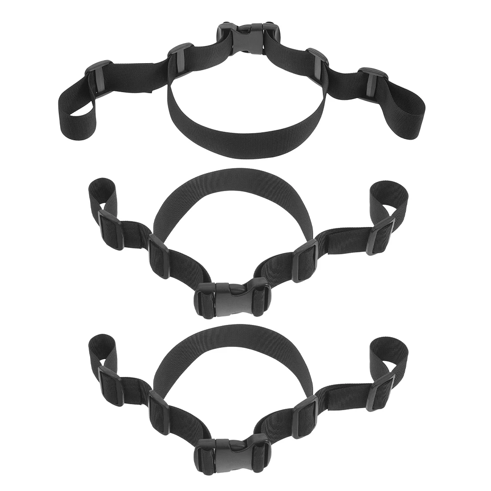 

3pcs High Chair Straps 12.58X7.07X0.9 Inch Black Adjustable Baby Seat Harness Belt For Infant Kids Safety Double Locking Secure