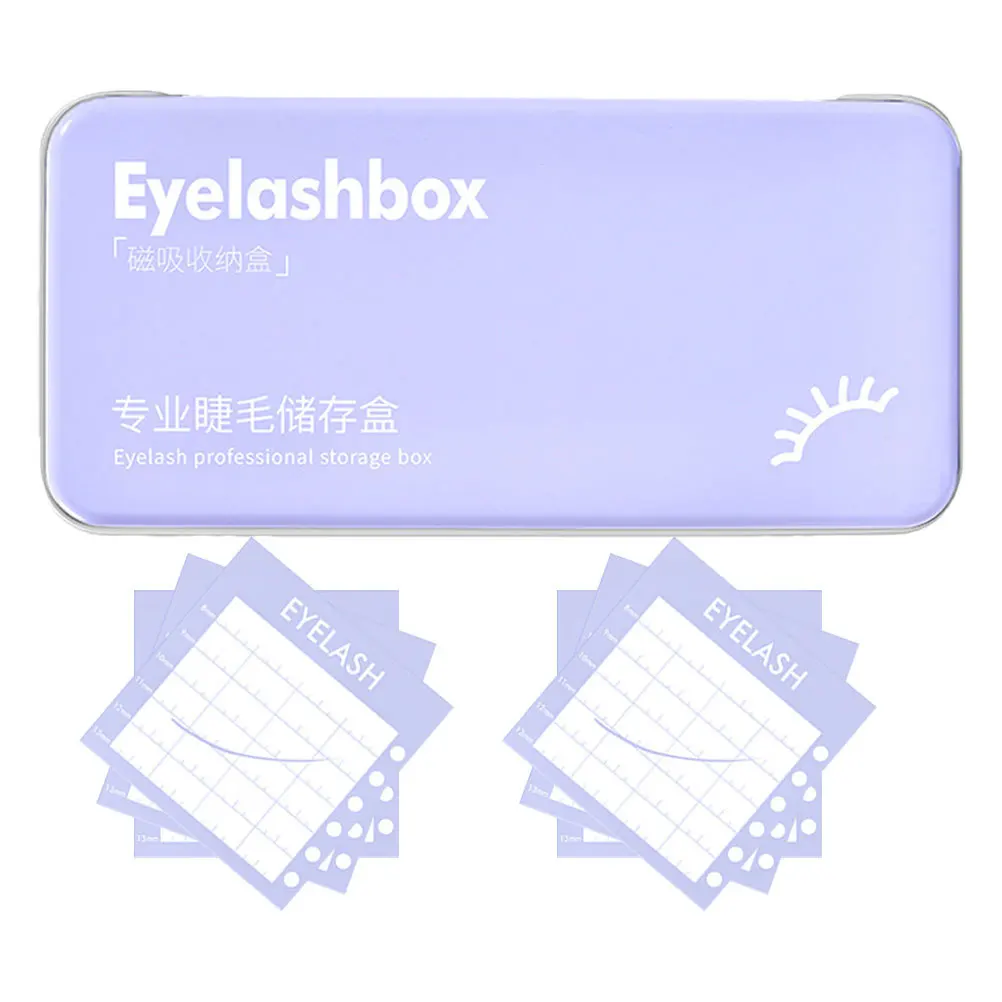 1Set Eyelash Organizer False Lash Storage Case Magnetic Strip Compact Makeup Travel Lash Holder Extension Storage