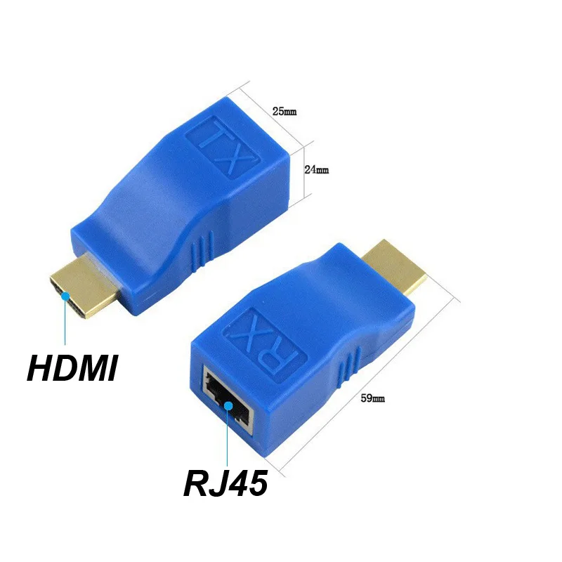 NEW 2026 HDMI RJ45 Extender, HDMI1.4, 4K 3D 1080P, 0.1-30m over Cat5e/Cat6 cables, for projector, monitor, TV box, PC & laptop