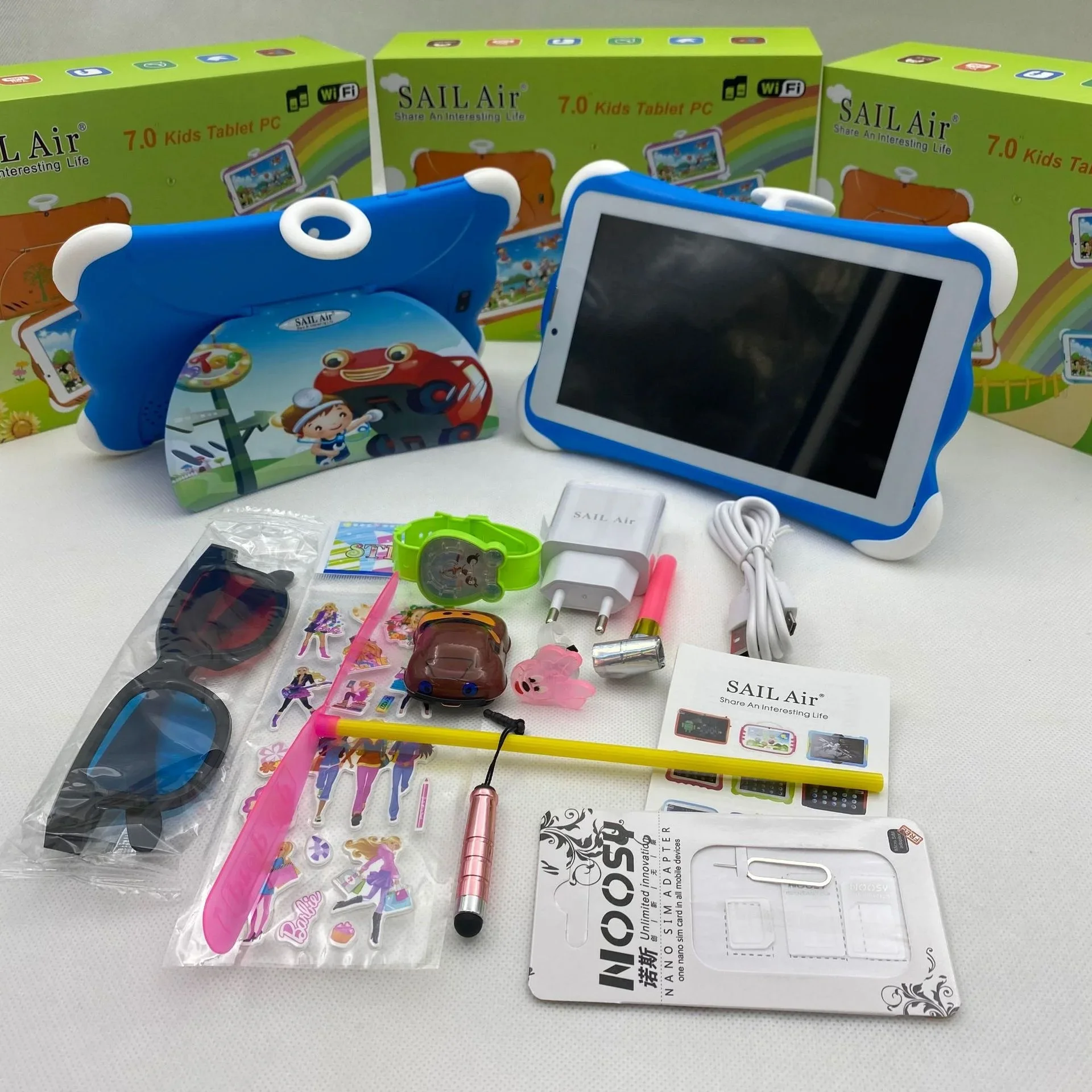 2024 Export 7inch Kids Tablet Pc Android 2SIM children's anti-fall Education 3GB+32GB 3500mah Kids Learning Tablet