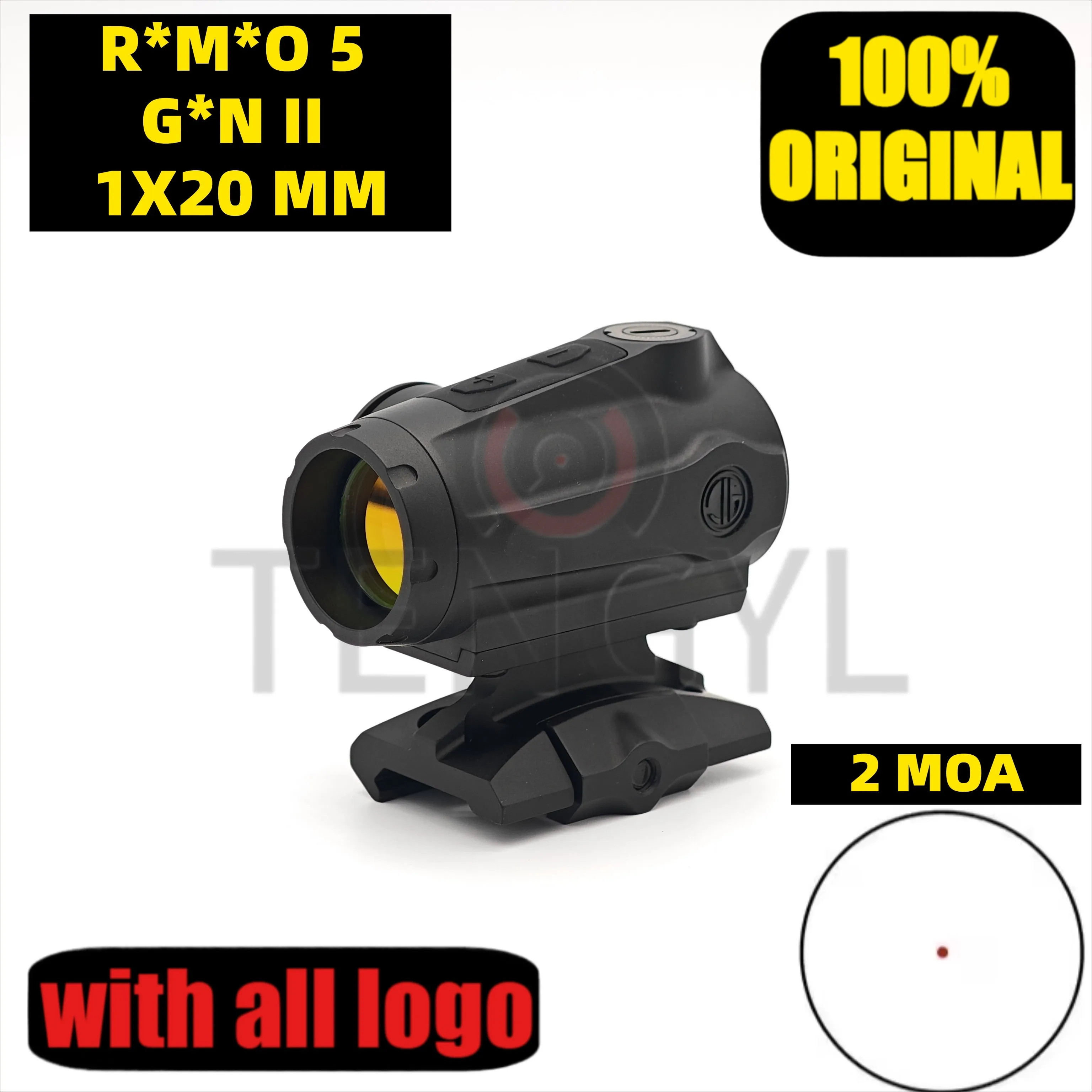 

Red Dot Sight Original R*MEO5 Gen II 1X20mm 5.56 Rifle Gun Tactical Hunting Shooting Waterproof Fogproof 2 MOA Reticle