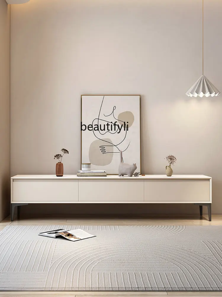 

Living Room Light Luxury TV Cabinet Floor Storage Cabinet Stone Plate Modern Simple Small Apartment Locker