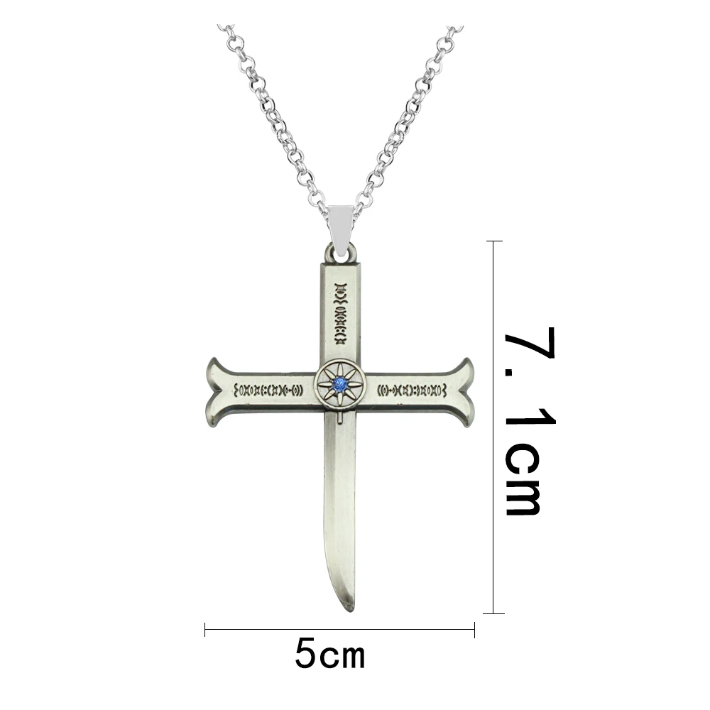 Anime Necklace Dracule Mihawk Cross Sword Pendant Choker Necklaces Men Jewelry Accessories Gift