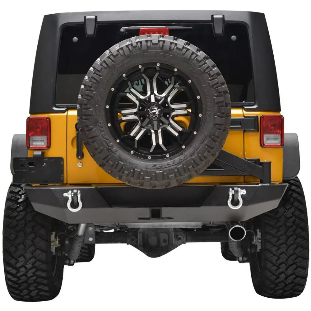 Best Selling Off-road Replacement Parts Steel Rear Bumper With Tire Carrier Black Bumper Guard For Wrangler JK 2007-2018