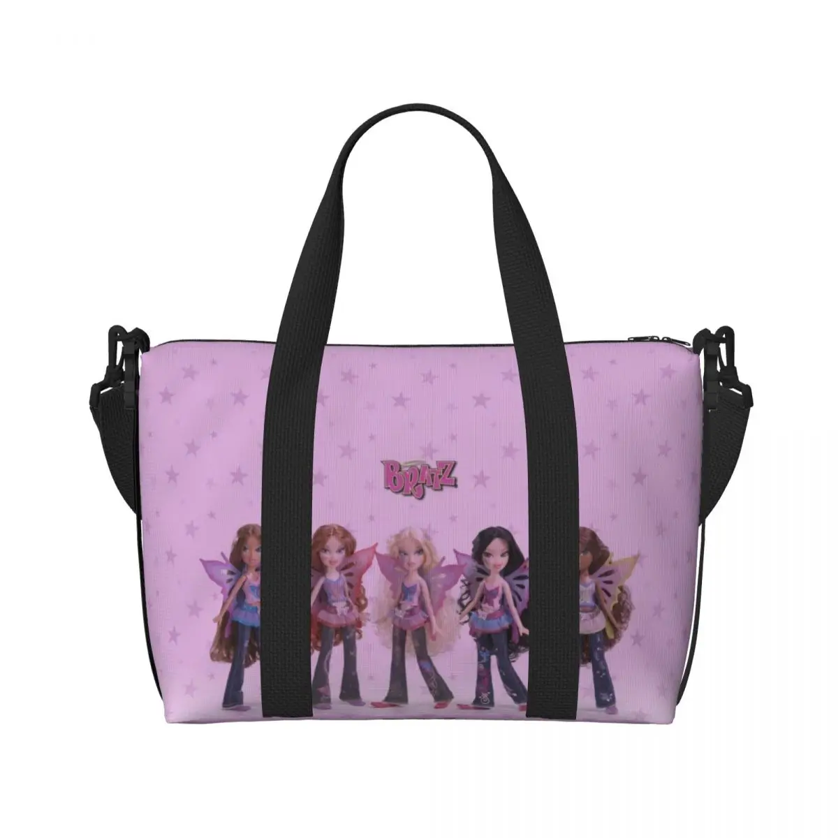 Kawaii B-Bratz Letter Handheld and crossbody dual-use travel bag, simple yet not simple, easy to handle various travel styles