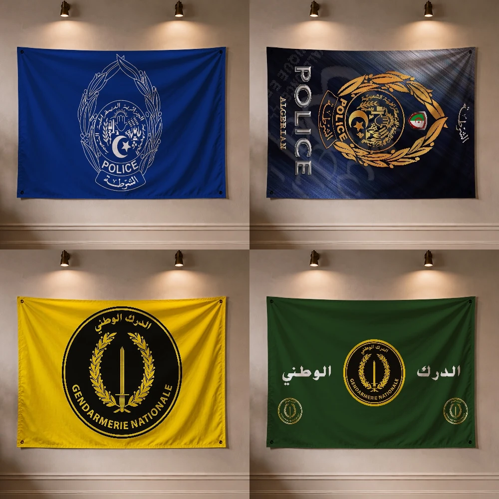 Algerian National Police logo Flag Decoration Outdoor Picnic Party Art Hanging Home Camping Party Banner