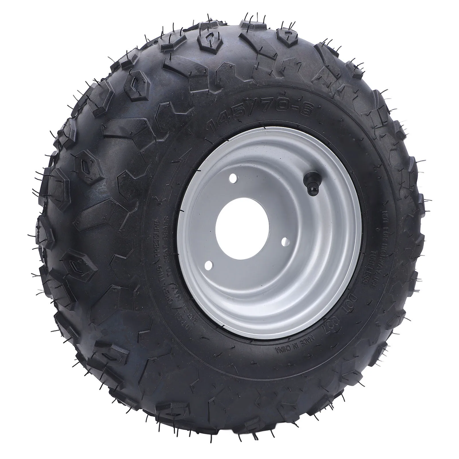 

6 Inch ATV Wheels Rim Tire 145/70-6 145x70-6 Tire 3 Bolts Go Kart Tyre for ATV UTV Quad Off Road Cart 6 Inch Tire 145/70-6 Tire