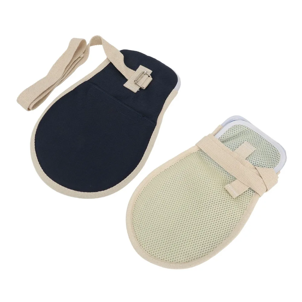 Navy Blue Breathable Cotton Patient Restraint Gloves Bedridden Elderly Anti-Scratch Hand Restraints