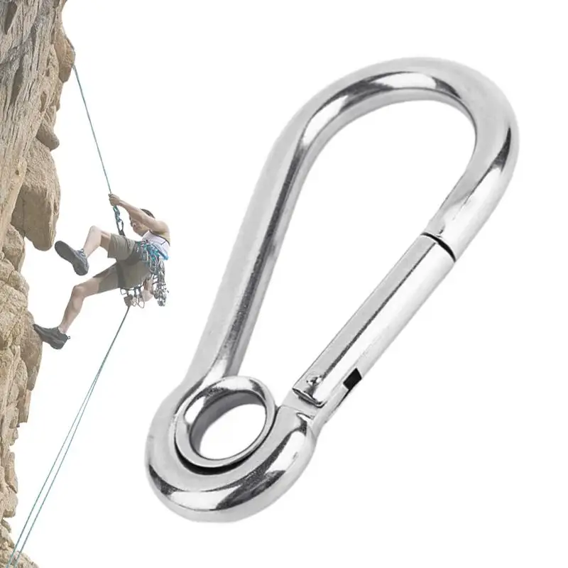 

Spring Snap Hook Backpack Carabiner For Hammocks Spring Snap Hooks Galvanized Iron Rope Connector Small Snap Clamp Key Chain