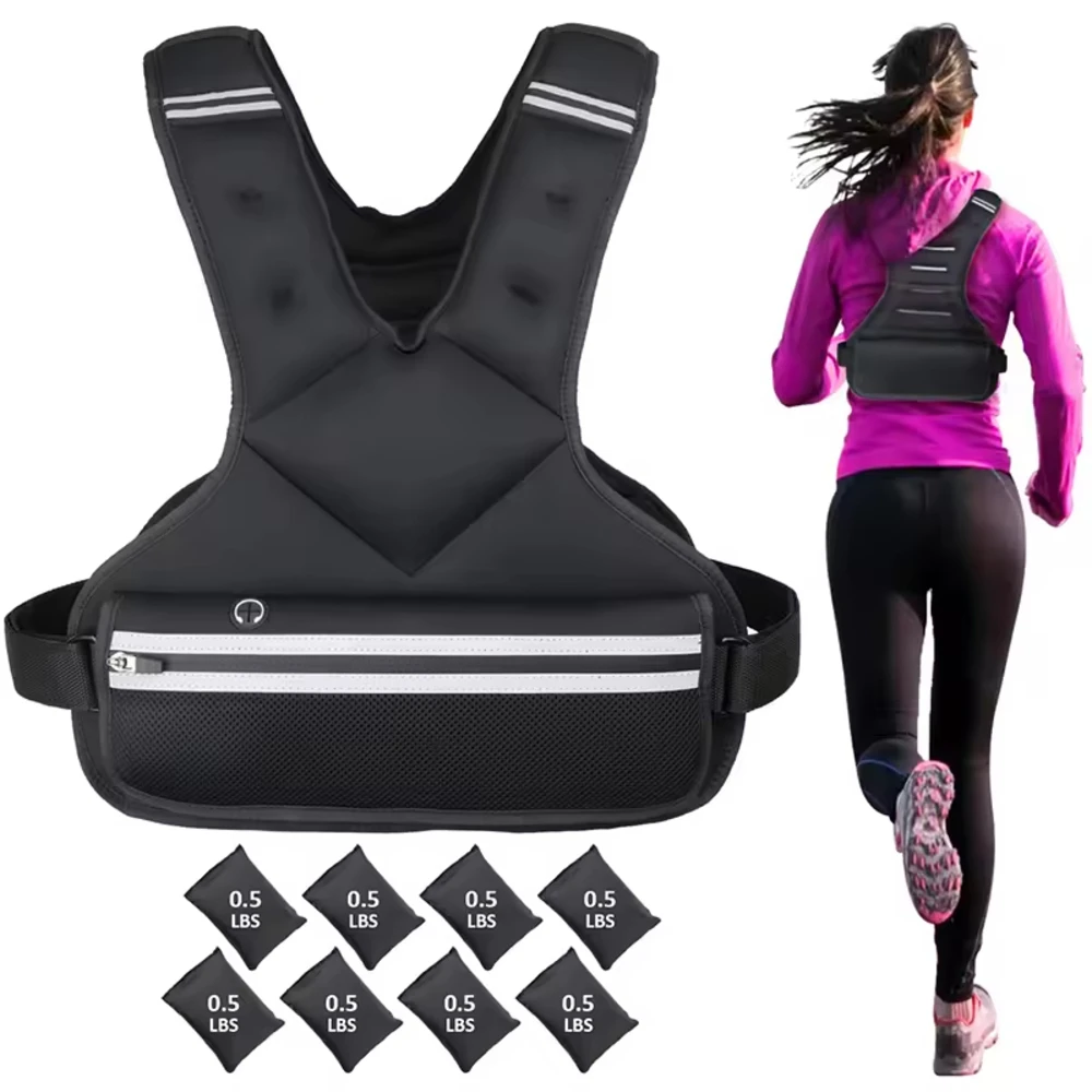 Training Workout Jogging Walking 4-10lb Adjustable Sport Reflective Running Weighted Vest