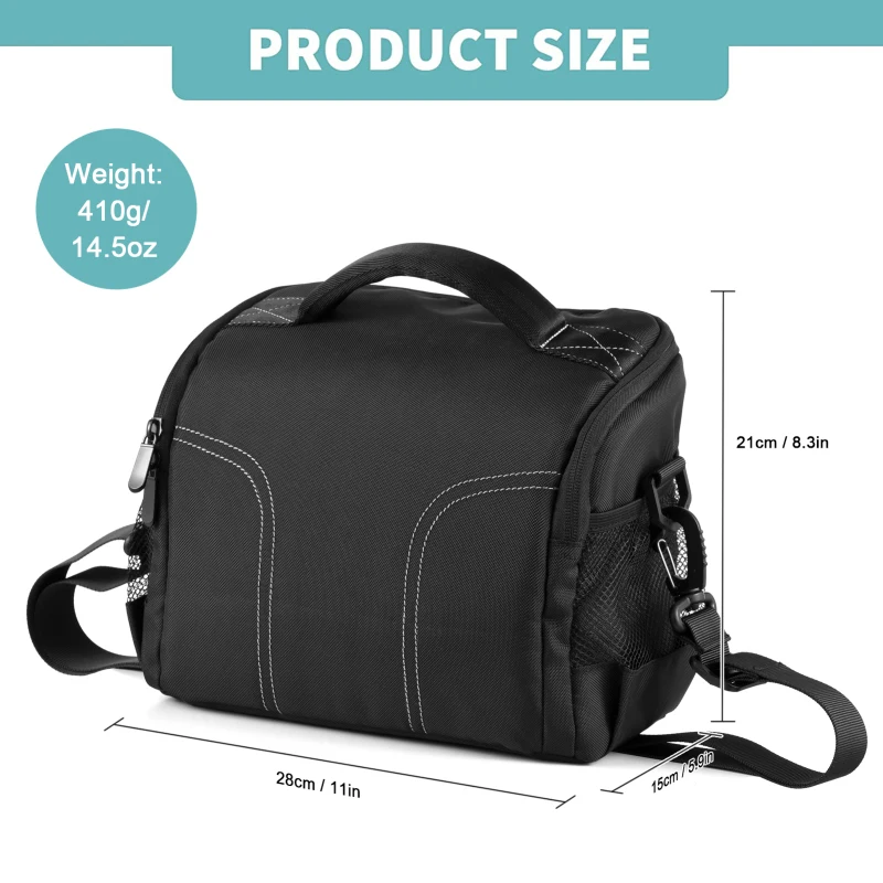 Padded Camera Bag Travel Camera Shoulder Bag Water-resistant Shock-proof Camera Case Messenger Bag for DSLR/SLR/Mirrorless Case