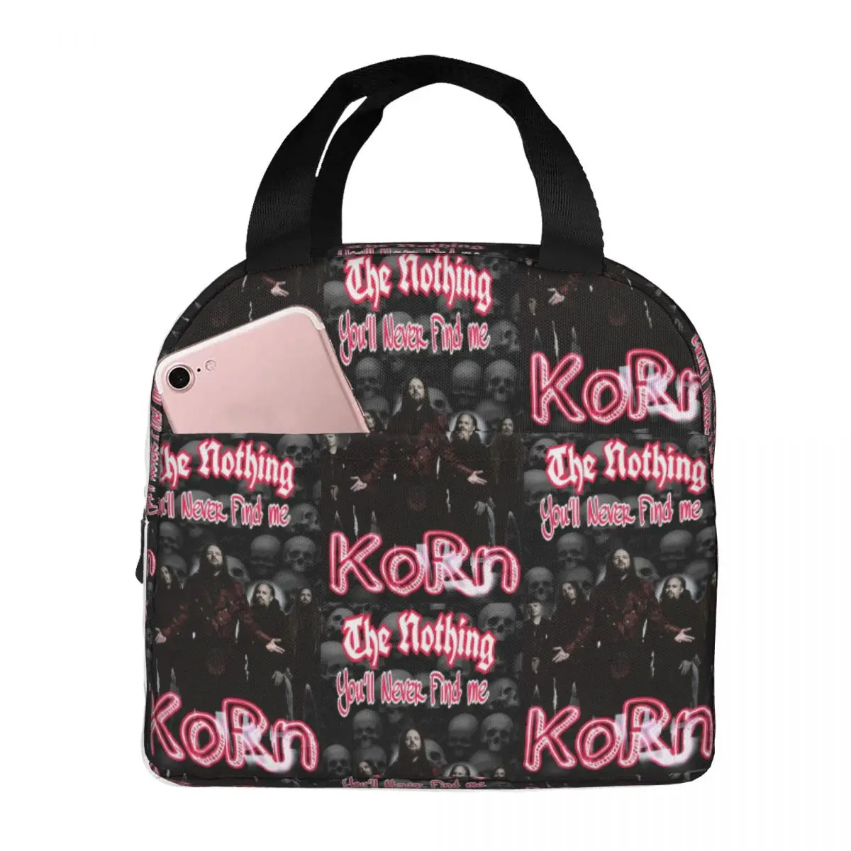 

Korn Heavy Metal Band Album Tour Insulated Lunch Bag for Kids School Cooler Thermal Food Box Tote Lunch Boxes Container