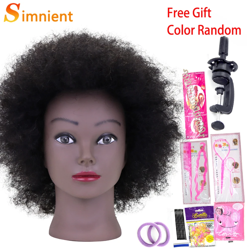 Afro Mannequin Hoofden voor Vlechten Maniquí Haar Poppen Echte Menselijke Training Kapper Model Natuurlijke vrouwen Kappers Kit Pruiken