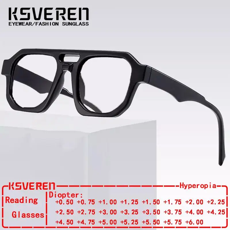 

Fashion Square Blue Light Blocking Classic Reading Glasses Presbyopic Readers For Men Retro Optical Prescription Glasses Frame