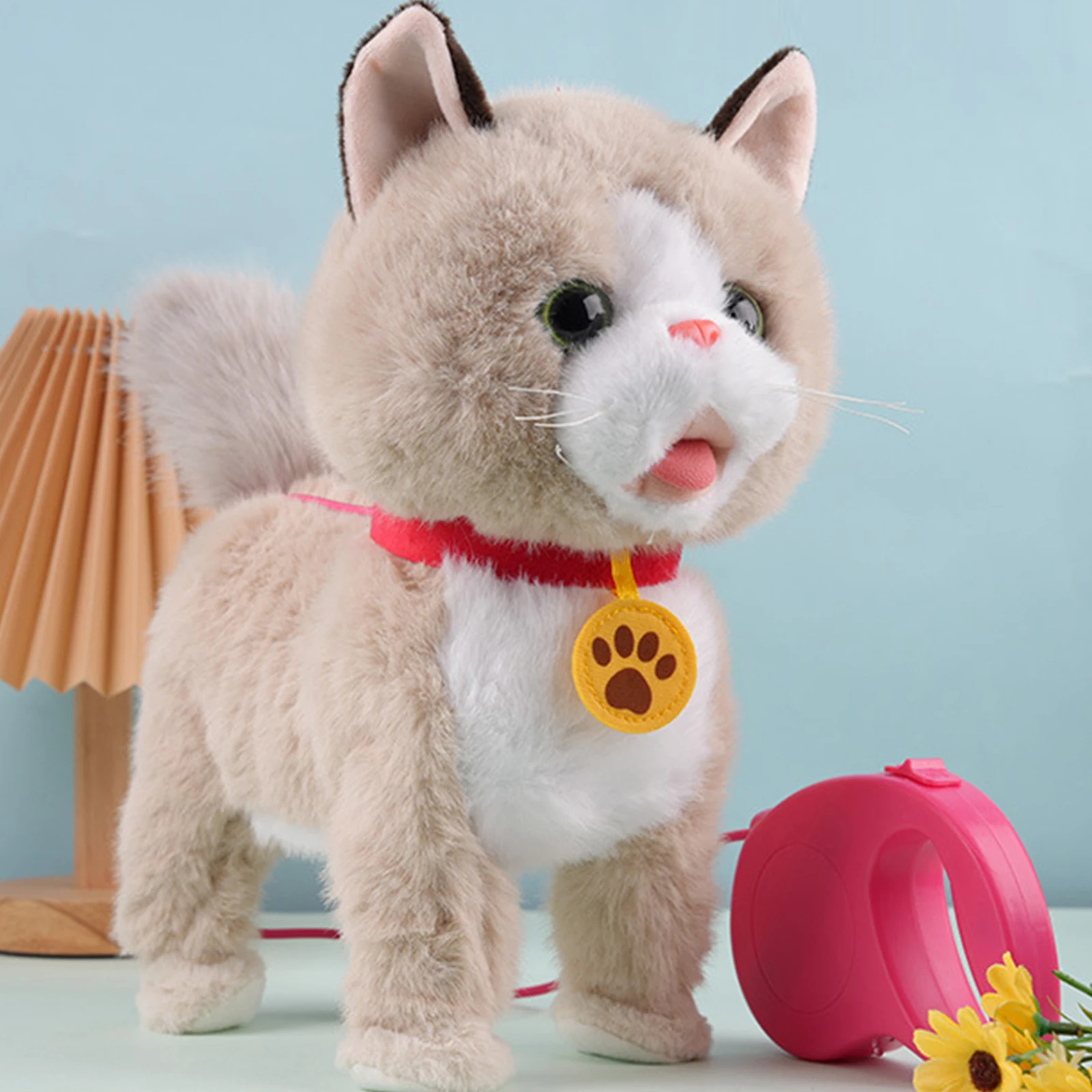 2025 Lopende blaffende pluche hondenspeelgoed Elektronische interactieve zachte pluche pop Speelgoedhond Elektrisch realistisch huisdier Puppy Baby Kids Gift