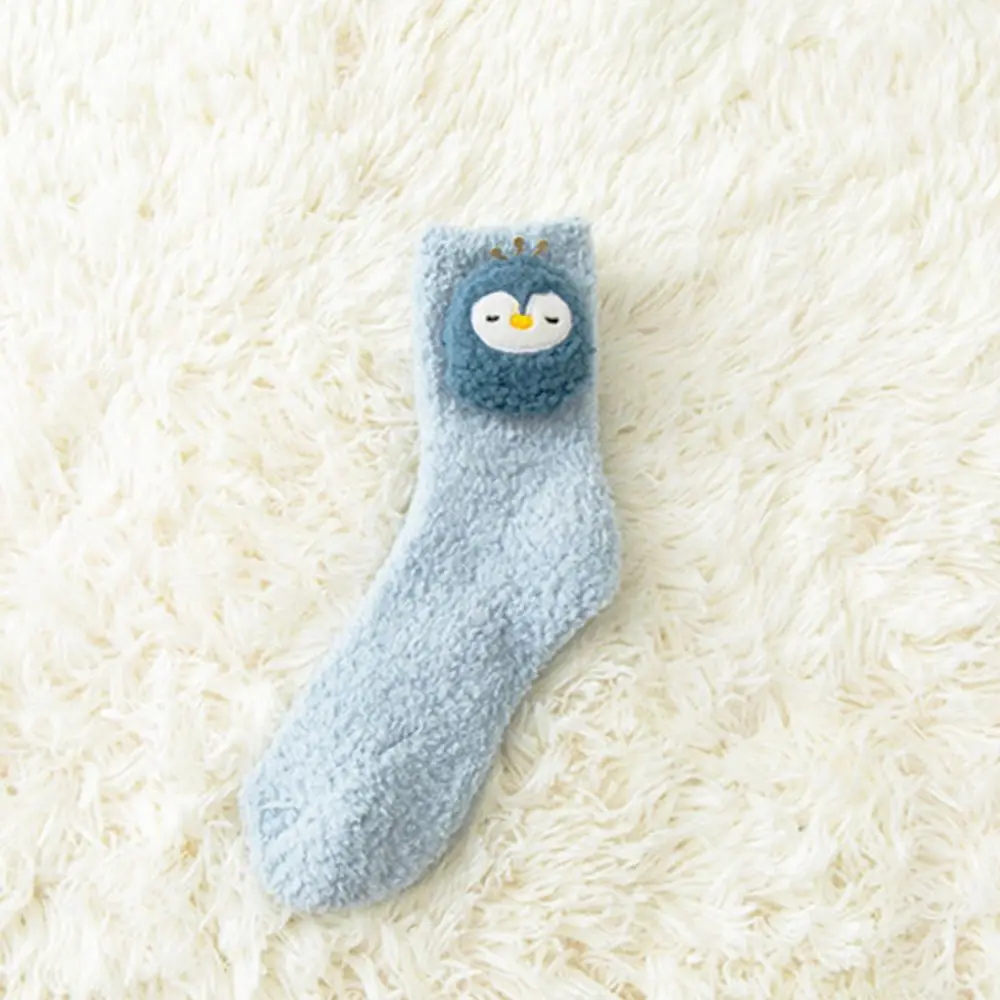 

Design Comfortable Three-dimensional Bear Middle Tube Bunny Floor Socks Women Frog Socks Coral Fleece Socks Cartoon Hosiery