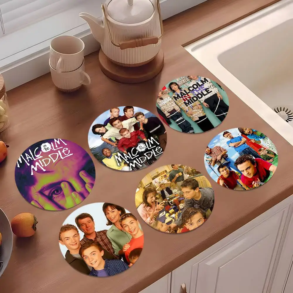M-Malcolm In The Middle Coasters 10cm Round Wooden Suitable 