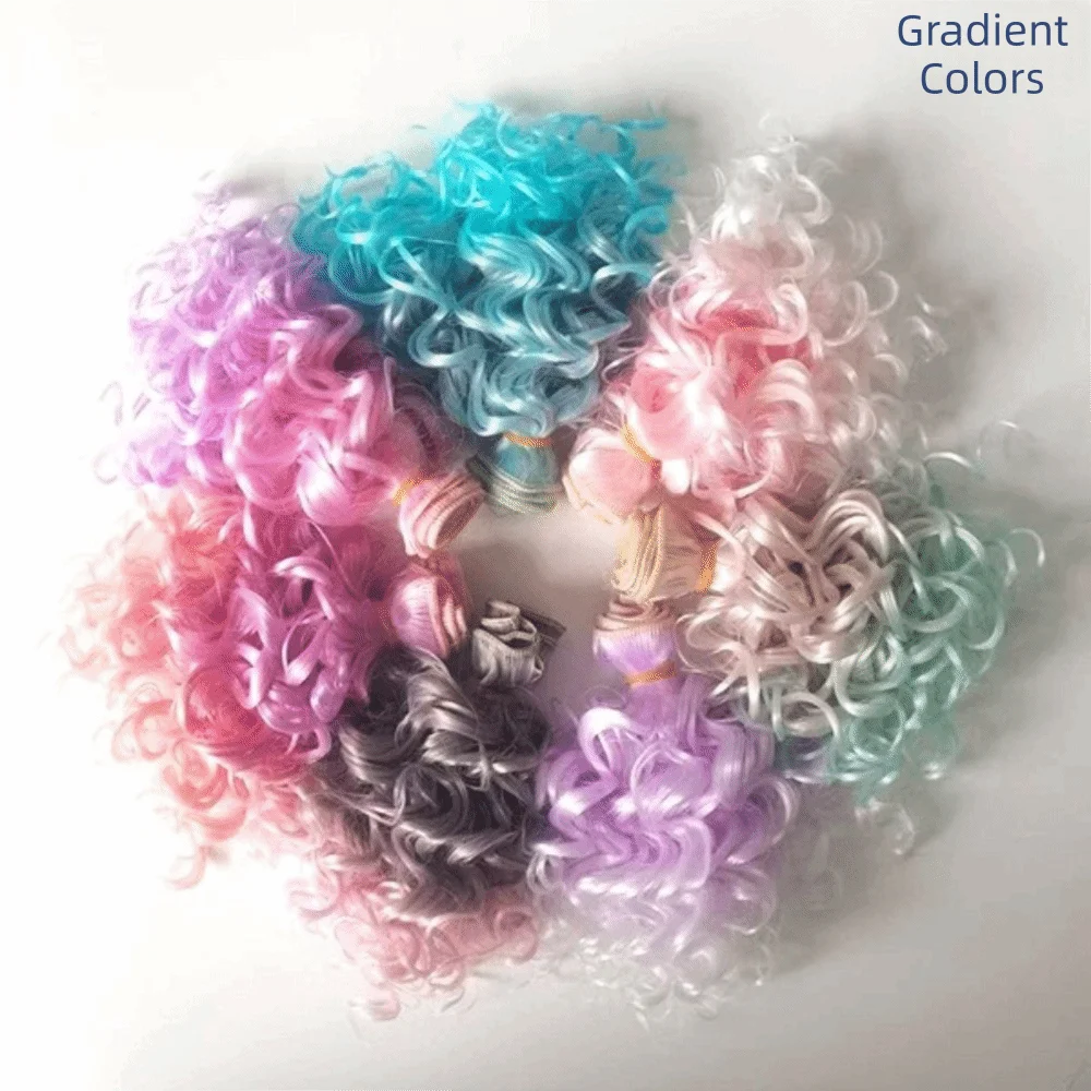 DIY 15CM Length Curly Hair Imitation Wool Roll Chemical Fiber DIY Hair Gradient Color Hair Extensions For BJD SD