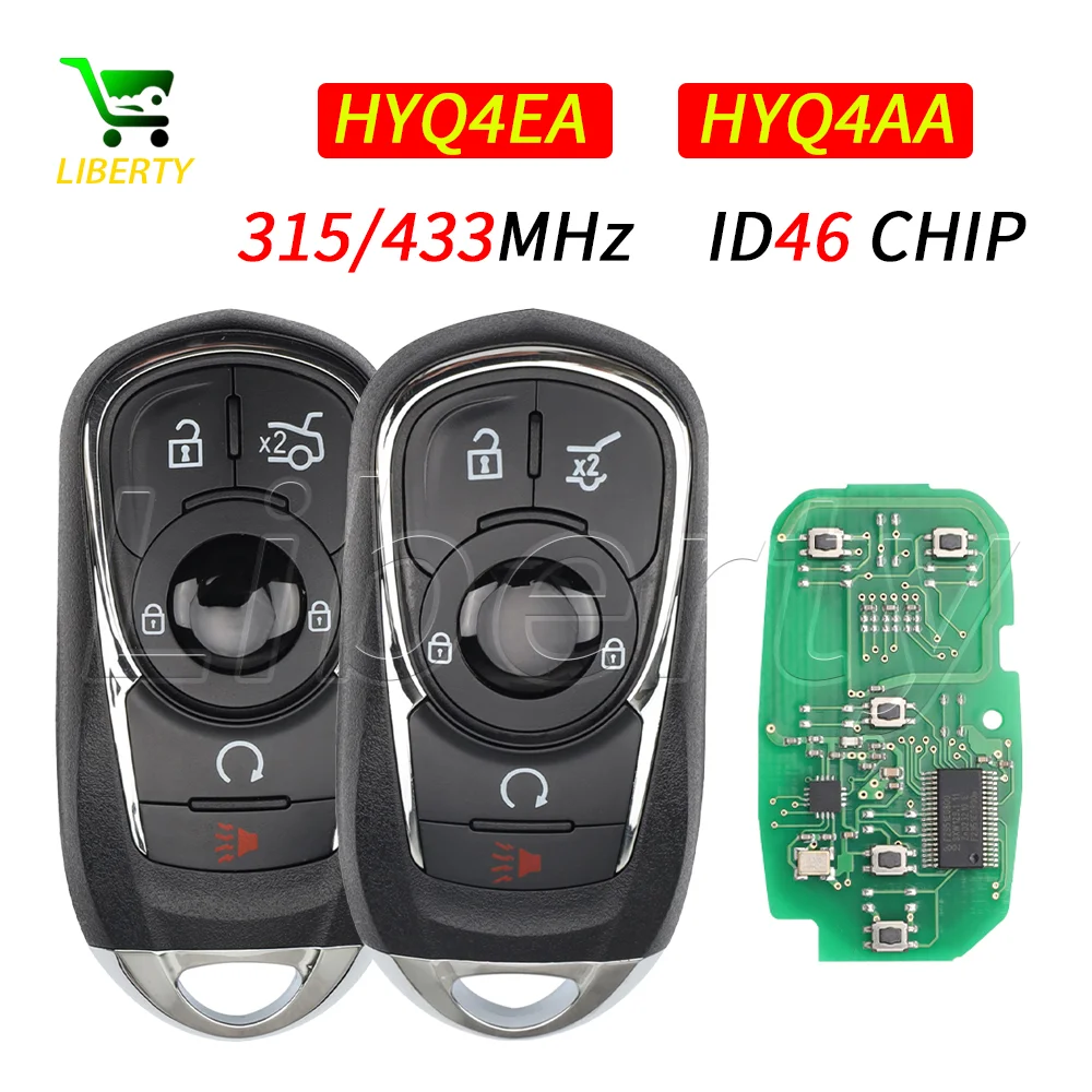 

Liberty Smart Remote Key Promixity 315/433MHz ID46 Chip for Buick Envision LaCrosse 2017-2019 ENCORE HYQ4AA /HYQ4EA Keyless Go