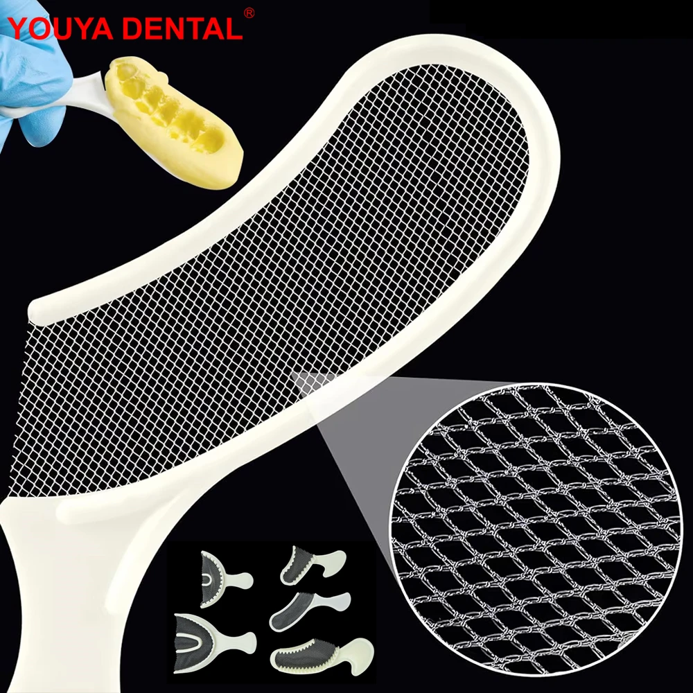 

100Pcs Dental Bite Registration Trays Disposable Impression Tray Mold Denture Tray Plastic Intraoral Teeth Holder Dentist Tools