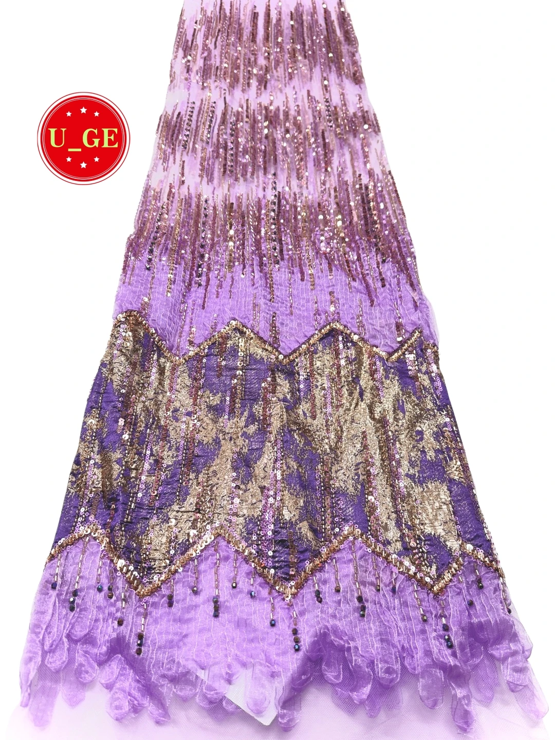 

2026Latest Luxury Mixed colors Soft Mesh Jacquard Lace Fabric with Sparkling Stones–Ideal for Wedding Party Dresses U_Ge9178