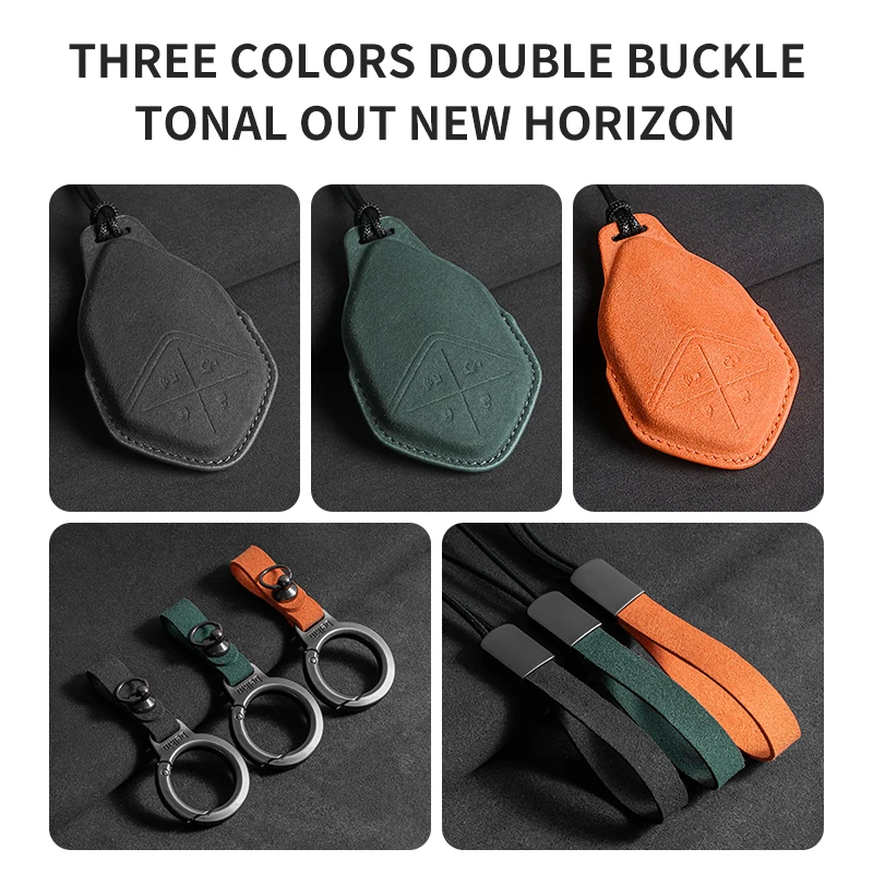 الجلد المدبوغ سيارة مفتاح بعيد غطاء قذيفة حامل فوب المفاتيح ل LYNK & CO 08 2022 2023 2024 LYNKCO 01 02 03 05 06 09 #4