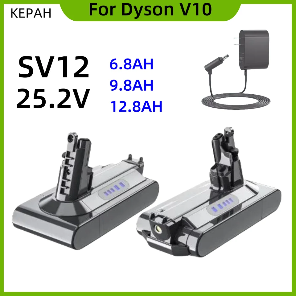 25.2V V10 Replacement Battery 25.2V 9.8Ah 12.8Ah For Dyson V10,SV12,V10 Absolute,V10 Fluffy , cyclone V10 Battery Vacuum Cleaner