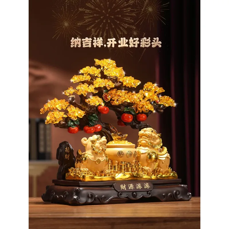 Fortune tree ornament store checkout page housewarming opening gift living room wine cabinet decoration