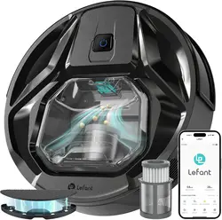 Robot Vacuum Cleaner, Powerful Suction, Visible Dustbin, Super Thin, Quiet, Self-Charging Robot Vacuum and Mop Combo