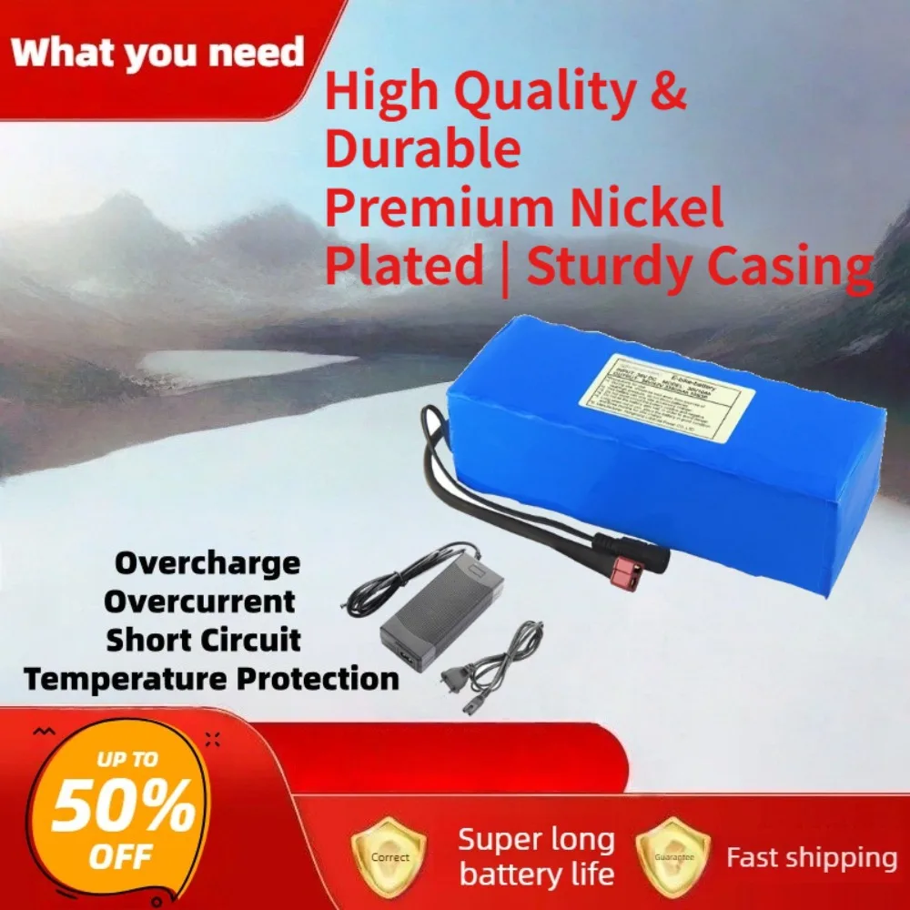 36V 10Ah 18650 10S3P Electric Scooter Battery Pack 30A BMS High Power Lithium Battery for E-bike Skateboard/Scooter