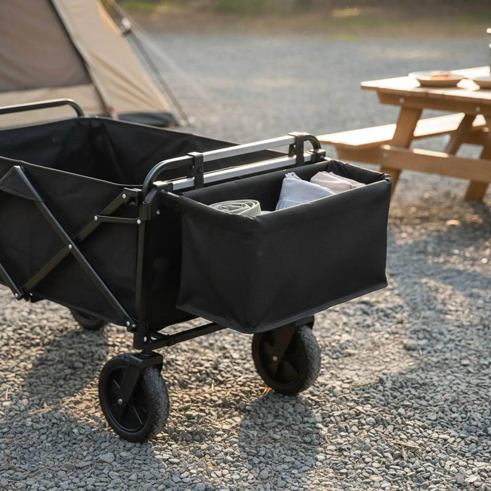 Camping Cart Extension Basket Foldable Folding Wagon Tail Basket Wagon Rear Storage Bag for Outdoor