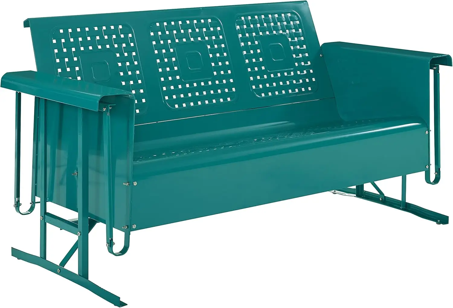 

CO1023-TU Bates Retro Metal Outdoor Sofa Glider, Turquoise Gloss