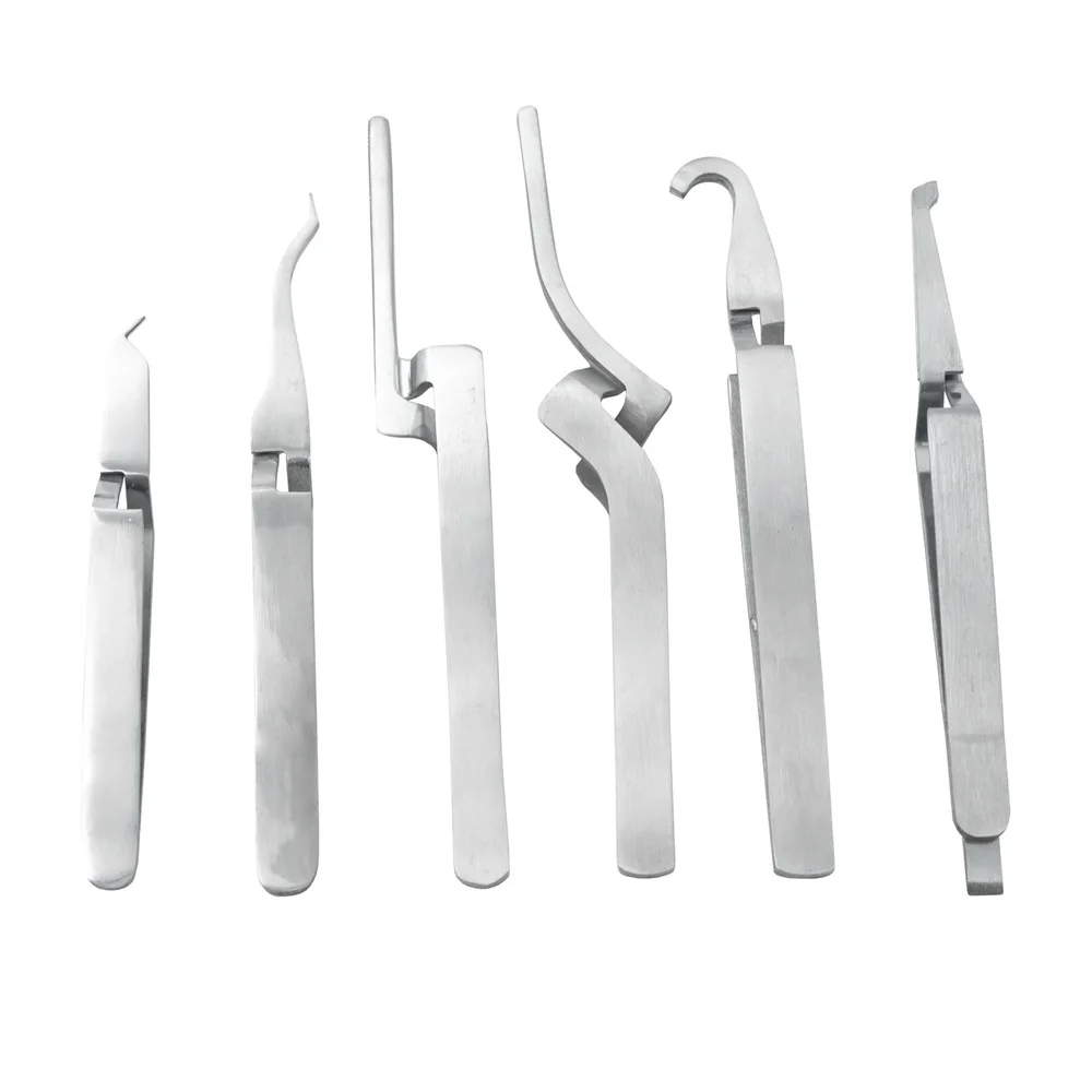 

1PC Dental Orthodontic Bracket Tweezers Holder Dentistry instrument Stainless Steel Serrated Tweezers Plier for Teeth Care Tools