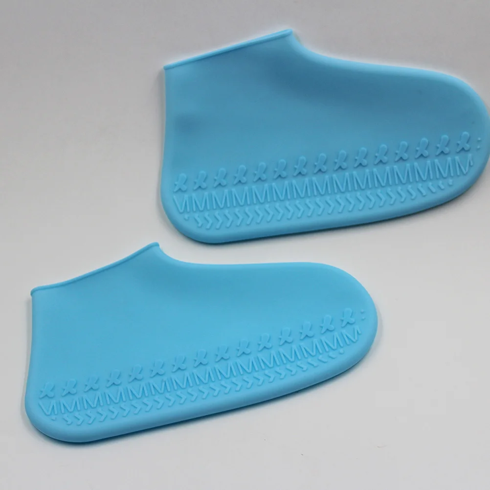 

1Pair Silicone Rainproof Shoes Cover Blue Size Resistant Anti Slip Shoe Protector Outdoor Travel Entertainment