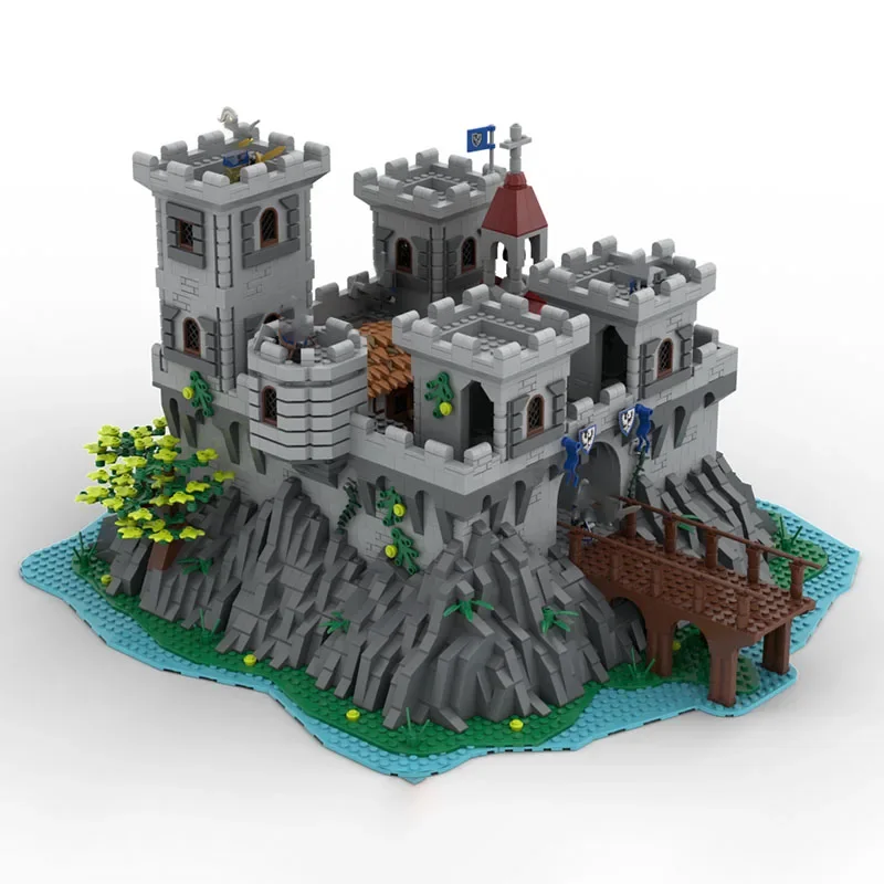 Nowy Zestaw Klocków Moc Średniowieczna Architektura Model Zamek Wyspa Moduł Klocki Prezent Zabawka dla Dzieci Zestaw do Samodzielnego Montażu