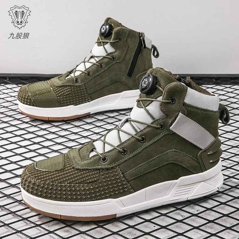 New Men Women Motorbike Riding Shoes Breathable Biker Boots Motorboats Motorcycle Shoes  Botas Motocross Motorcycle Boots 2027