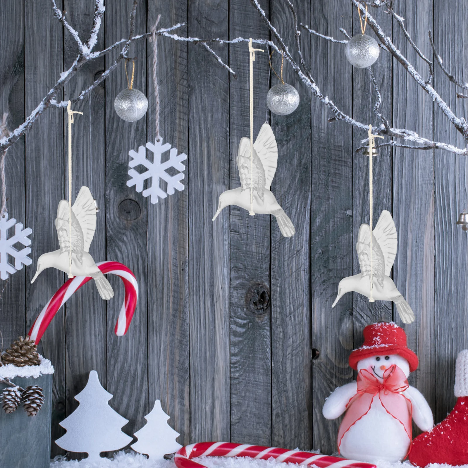 

8Pcs Acrylic Transparent Hummingbird Pendants Hanging Ornaments for Wedding DIY Party Tree Home Flying Birds Decor